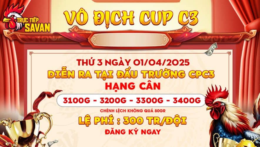 Thông báo giải vô địch cup C3 ngày 01/04/2025